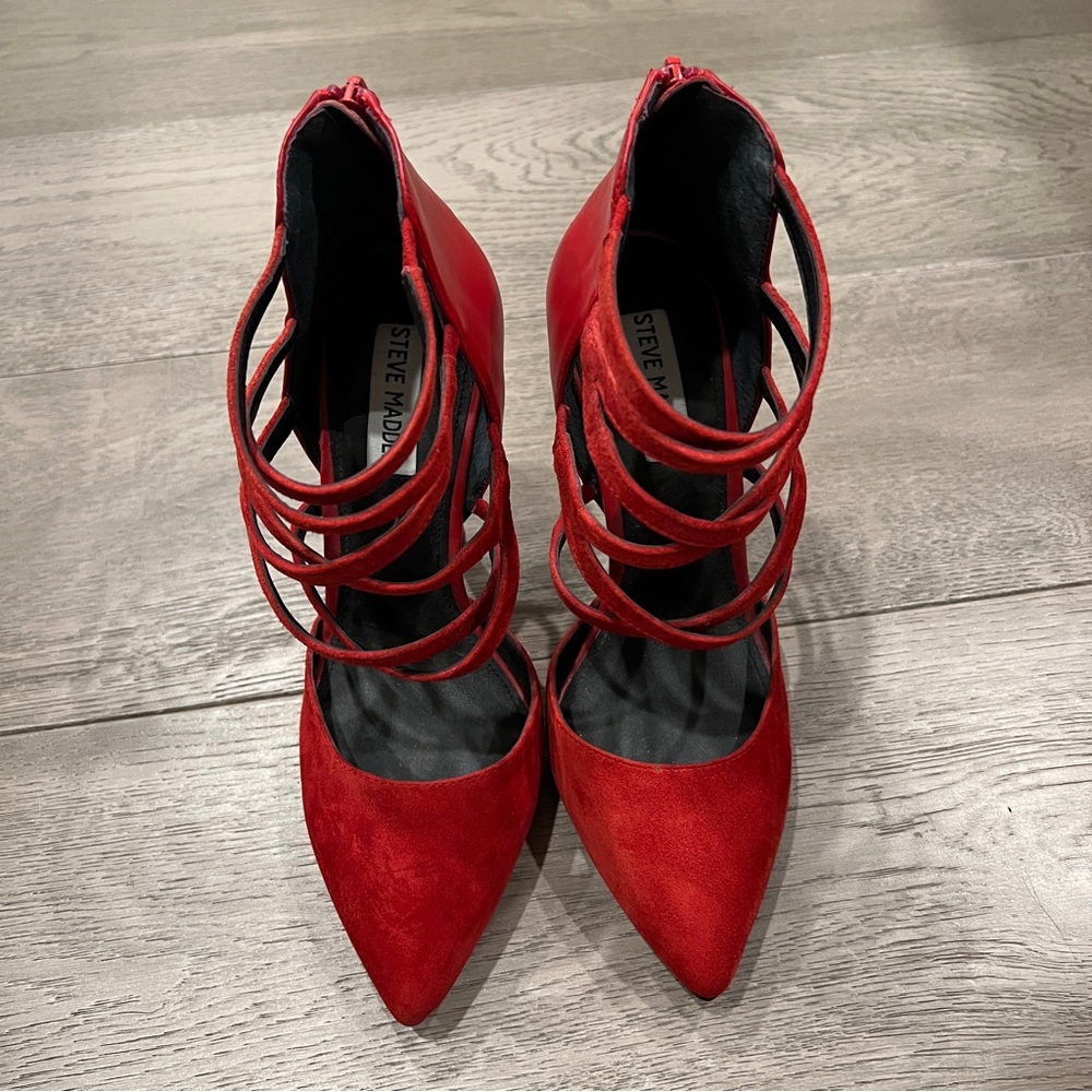 Nwot Steve Madden ‘Netty’ Red Suede Pointed Strap… - image 6